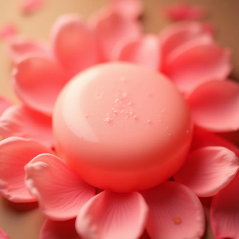 Rose blush hand soap with pink petals